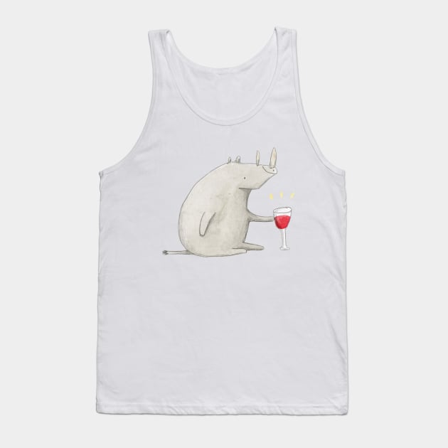 Wino Rhino Tank Top by Sophie Corrigan